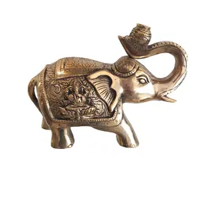 تمثال صغير للزينة على شكل فيل صغير للبيع بالجملة وبسعر رخيص من الألومنيوم النحاسي من المورد الهندي