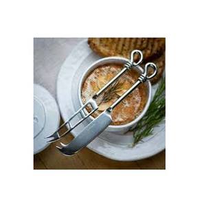 Hoja chapada en plata única, acero inoxidable, cuentas redondas plateadas de Metal, mango de diseño, cuchillo para queso, rebanador y esparcidor, juego de tenedor - Product Image 6