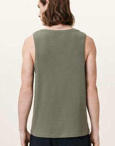 Haute qualité hommes décontracté débardeurs sec coton Spandex respirant Yoga & Fitness porter avec col carré Techniques lavées - Product Image 2