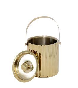 Juego de barras de metal martillado Dorado de la mejor calidad al por mayor, cubo de hielo con tapa, pinzas y coctelera, todo en uno, estilo premium - Product Image 2
