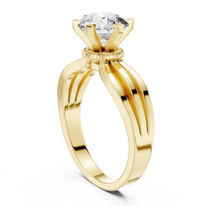 แหวนหมั้นเพชรเม็ดกลมสีทอง14K สำหรับงานแต่งงานแหวนเพชรแบบวินเทจ1กะรัต - Product Image 4