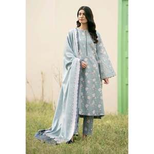 BAROUQE-3PC Chemise en Chiffon Imprimé KARANDI avec DUPATTA et PANTALON-BIC-2576 - Product Image 1
