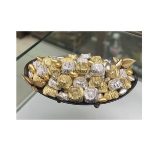 Bol de service à chocolat rond en plaque d'or motif New Look vintage Design merveilleux Grande vaisselle de table Bol à chocolat classique - Product Image 6