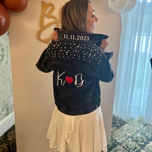 Chaqueta vaquera de lavado ácido para mujer a la moda, ropa de abrigo informal ajustada desgastada, regalo de fiesta de boda para ella - Product Image 5