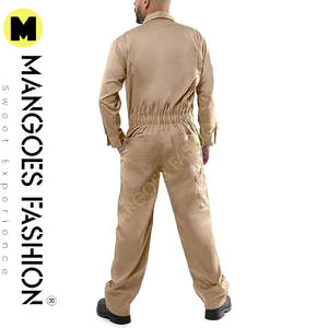 Combinaisons mélangées à manches longues pour hommes en kaki-Manchette réglable, poches utilitaires, tissu ignifuge - Product Image 6