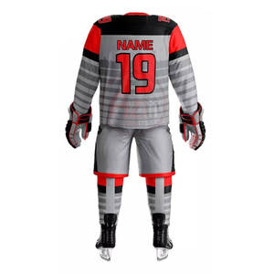 Precio de fábrica 100% poliéster suave al tacto conjunto de uniforme de hockey sobre hielo transpirable disponibilidad a granel para un juego cómodo - Product Image 3