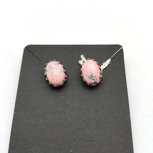 Rhodonite naturelle 14x10mm ovale en argent sterling 925 boucles d'oreilles de créateur 5.07 gm faites à la main bijoux fins pierres précieuses femmes boucles d'oreilles - Product Image 3