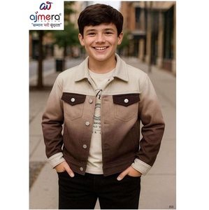 Veste en toile pour garçons Ajmera, marron beige, design bicolore, style décontracté, vêtements d'hiver confortables, tenue pour enfants - Product Image 1
