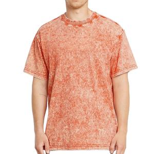 Camiseta Oversize Vintage para Hombre, Lavado Ácido, Efecto Desgastado por el Sol, Estilo Urbano, Algodón, Venta al por Mayor OEM - Product Image 1