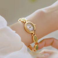 Montre à quartz ovale de luxe pour femmes et enfants avec mouvement Ronda, cadran à aiguilles, bracelet en alliage, fermoir caché à bouton-poussoir - Cadeau tendance