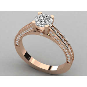 Bague solitaire en or 14 carats pour femmes, diamant cultivé en laboratoire, élégante et luxueuse - Product Image 3