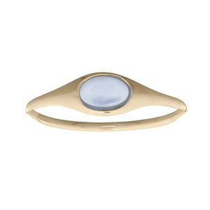 Mop วงรีแบบฝังแหวนเงินชุบทอง - Product Image 2