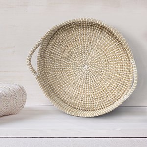 Plateau d'accessoire en jonc de mer naturel tissé en paille d'herbe de mer plateaux de décoration de maison pour restaurants hôtels décoration de maison - Product Image 6