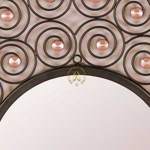 Espejo de pared decorativo de mosaico redondo plateado moderno con color y forma personalizables - Product Image 2