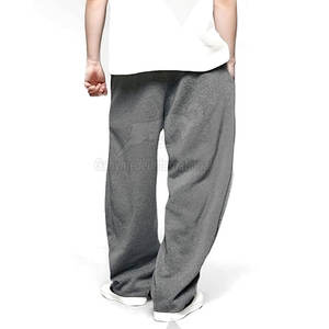 กางเกงวอร์มผ้าแคนวาสคอตตอน 100% หนานุ่มสำหรับผู้ชาย เอวกลาง สวมใส่สบาย อุ่นสบาย เหมาะสำหรับฤดูหนาว - Product Image 2