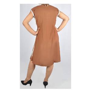 Gran oferta, vestido de maternidad de bambú de algodón con cuello en V marrón de 1 pieza, estampado Floral, decoración de encaje hasta la rodilla, Bikinis, ropa de playa - Product Image 2