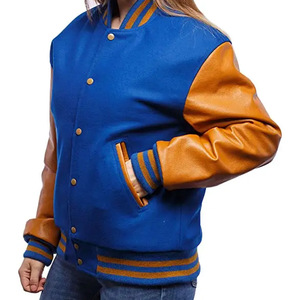 Chaqueta universitaria para hombre, venta al por mayor, logotipo bordado personalizado, chaqueta con letras de béisbol escolar barata personalizada, chaqueta de béisbol de cuero - Product Image 4