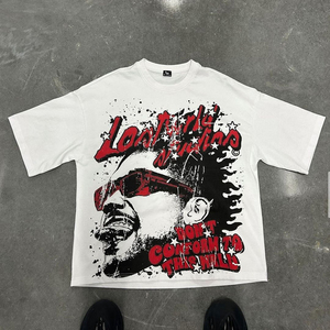 T-shirt en gros T-shirt court lourd T-shirt graphique surdimensionné Boxy Fit 100% coton, T-shirt pour homme, coupe ample, imprimé - Product Image 4