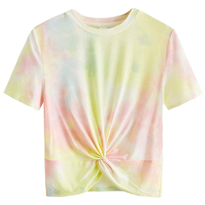 Tops cortos para mujer Camisetas de algodón Logotipo personalizado Impreso Transpirable Moda de verano Slim Fit Crop Tops - Product Image 3