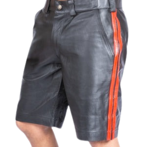 Front Zip Leather Boxers Red Faux Leather Fetish Clubwear Underwear - Product Image 2