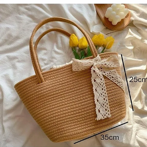 Embellished Jute and Velvet <b>Handbag</b> with <b>Beaded</b> Rectangular Design and Fringe for Clothing Shopping Wholesale Factory Price - Product Image 3