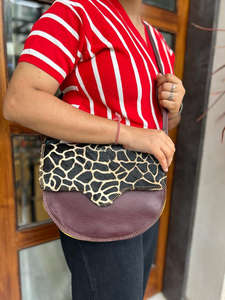 Sac à bandoulière en cuir de fourrure imprimé animal recyclé de style occidental Sac à main en cuir de haute qualité Sac à bandoulière latéral coloré pour femmes - Product Image 3