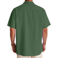 Chemises d'été en lin Guayabera cubaine brodée décontractée pour hommes Chemises de plage d'été à manches courtes et boutons recyclées