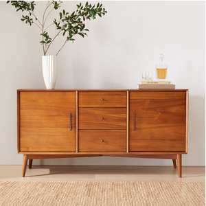 ตู้ไซด์บอร์ดเซเลน่า กลางศตวรรษ ไม้สักแท้ <span class=keywords><strong>3</strong></span> ลิ้นชัก <span class=keywords><strong>2</strong></span> ประตู สีน้ําตาลมันวาว - Product Image 4