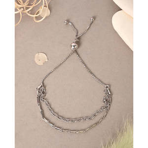Pulsera de tenis con diamantes de corte princesa y perlas, plata pura 925 con baño de rodio - Product Image 2