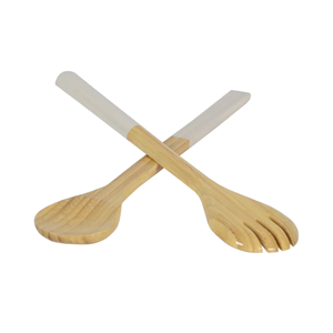 ชุดเสิร์ฟสลัดไม้ไผ่ปั่นคุณภาพระดับพรีเมียมเครื่องใช้ในครัวสุดชิคเป็นมิตรกับสิ่งแวดล้อมสำหรับการรับประทานอาหารที่หรูหราขายส่งจากโรงงานเวียดนาม - Product Image 5