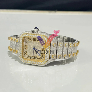 Vidhi đồ trang sức Tự động đồng hồ cơ khí cho nam giới hip hop phong cách phòng thí nghiệm Grown Iced Bust kim cương Tester Silicone ban nhạc Glass quay số - Product Image 2