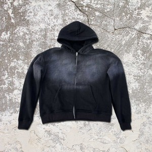 Service OEM personnalisé 100% coton éponge française lavage à l'acide fermeture éclair vers le haut broderie en détresse vente d'hiver surdimensionnée de haute qualité - Product Image 3