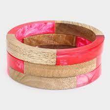New Design Beautiful Wood & Resin <b>Bracelet</b> with New Pattern Colorful Resin Jewelry Exclusive Fashionable Gift for Women - Product Image 6