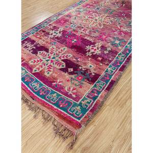 Tapis en laine noués à la main Nuray, motif géométrique rose et violet, design rectangulaire, 9x12, tapis de salon Pae-4561 - Product Image 2