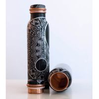 Botella de agua potable de tamaño personalizado con diseño impreso de cobre puro de la mejor calidad Superior para boda, gimnasio en casa, botella para yoga