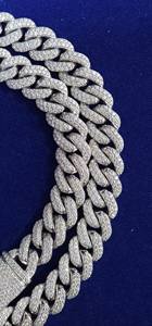 Most Selling 12mm Miami Cuban Link Chain in 10k Gold Studded with Moissanite Stone From Indian Exporter - Product Image 4