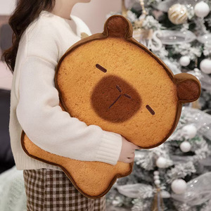 Aika Kawaii - Juego de Decoración para Habitación con Peluche de Capibara en Forma de <span class=keywords><strong>Pan</strong></span> <span class=keywords><strong>Tostado</strong></span> y Cojín de Peluche - Product Image 4