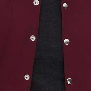 2025 veste universitaire pour hommes de couleur marron unie de haute qualité Logo personnalisé 100% laine tissu col côtelé vestes universitaires surdimensionnées - Product Image 5