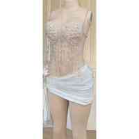 Costume de danse du ventre arabe perlé de crochet de soutien-gorge de vente chaude pour la fille avec la qualité supérieure