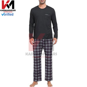 Conjunto de Pijama a Cuadros para Hombre, Ropa de Dormir de Manga Larga, Camisa y Pantalones, Conjunto de 2 Piezas para Hombre, Ligero y Suave - Product Image 5