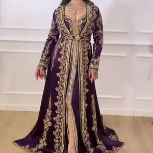 NUEVO IMPRESIONANTE BORDADO EN HERMOSO VESTIDO CAFTÁN MARROQUÍ CON CUENTAS DE CRISTAL EMBELLEZADAS, HILOS, PERLAS, TRABAJO DE DABKA @ 2024 - Product Image 1