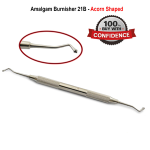 Pulidor Dental para Rellenos de Amalgama, Instrumentos en Forma de Higo, Acero Inoxidable, Empuñadura Moleteada, Herramientas Quirúrgicas de Clase I Plateadas - Product Image 5