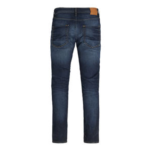 Jeans pour hommes, style streetwear, coupe slim, stretch, taille mi-haute, jambe droite, pantalon décontracté, jeans en denim tendance de luxe - Product Image 3