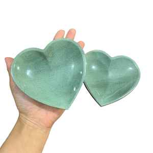 Pequeño Cuenco de Zeolita Verde Natural en Forma de Corazón, Pulido a Mano, para Joyería, Exhibición de Cristales y Decoración del Hogar - Product Image 4