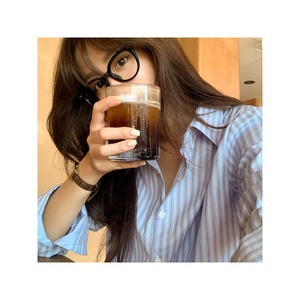 Traje de oficina informal Camisa ligera a rayas para mujer Camisa a rayas Camisa de primavera y verano para mujer - Product Image 6