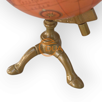 Carte du monde géographique rotative de bureau Orange Globe éducatif à base en métal de 8 pouces pour la maison, le bureau et la décoration d'étude