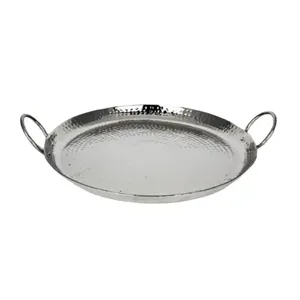 Trending 2024 última nueva bandeja de aluminio para servir con asa diseño grabado a mano para Ramadán interior hogar Hotel uso de servicio - Product Image 1