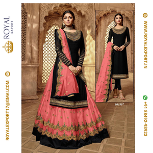 Nueva colección Georgette de satén con estampado pesado en Tarifa mayorista de Royal Export Surat - Product Image 6