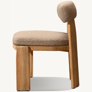 Silla sin brazos de madera de teca, equipada con espuma suave para uso en exteriores, duradera y resistente a la putrefacción. - Product Image 2