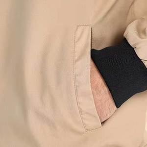 High Quality Customizable Men's Winter Bomber Jacket Stand Collar <b>Wind</b> <b>Breaker</b> Casual Canvas Outwear with OEM - Product Image 5
